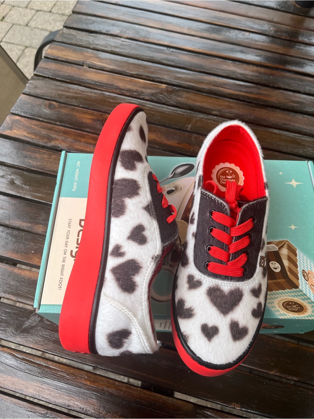 Brand new with tags in box Hot Chocolate design polka pup love sneakers - Picture 8 of 13